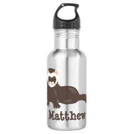 Personalisiert Brown Ferret Edelstahlflasche
