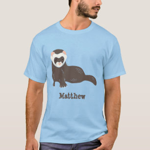 Personalisiert Brown Ferret Graphic T-Shirt