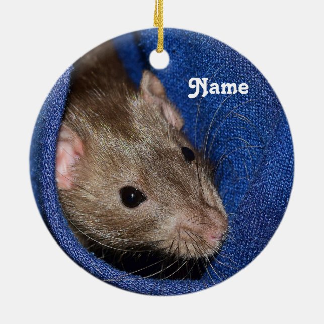 Personalisiert Brown Pet Rat Keramik Ornament (Hinten)