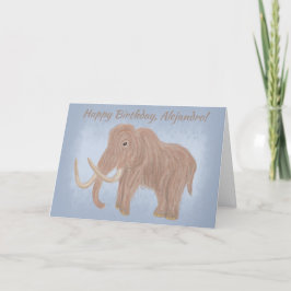 Personalisiert-Brown-Wolle-Mammoth-Illustration Karte