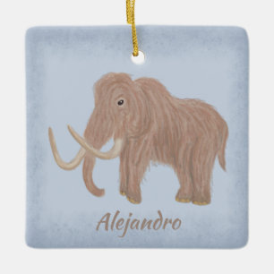 Personalisiert-Brown-Wolle-Mammoth-Illustration Keramikornament