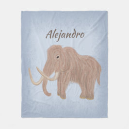 Personalisiert Brown Wooly Mammoth Illustration Fleecedecke