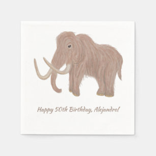 Personalisiert Brown Wooly Mammoth Party Serviette