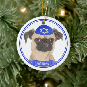 Personalisiert Brussels Griffon Hanukkah Yarmulke Keramik Ornament