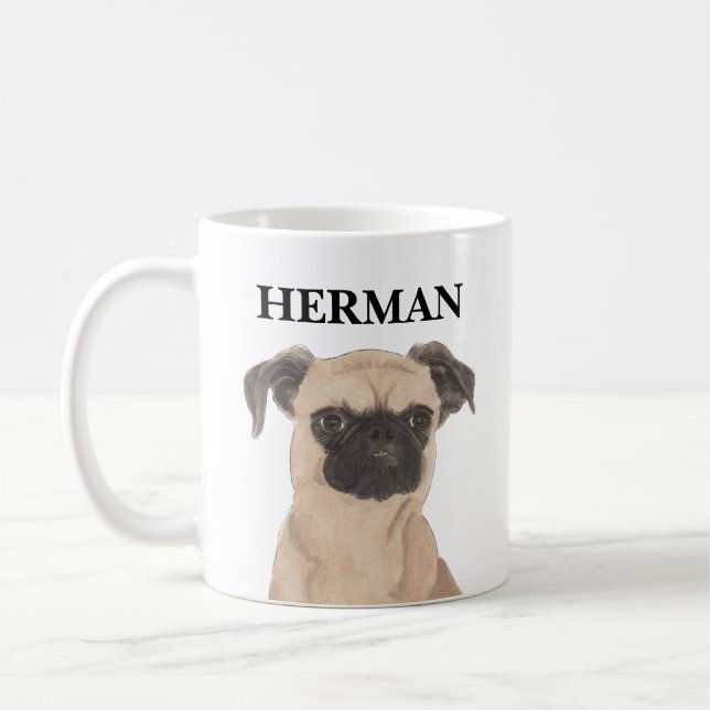 Personalisiert Brussels Griffon Kaffeetasse (Links)