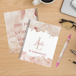 Personalisiert Bujo Pink Aquarellfarben Affirmatio Notizbuch