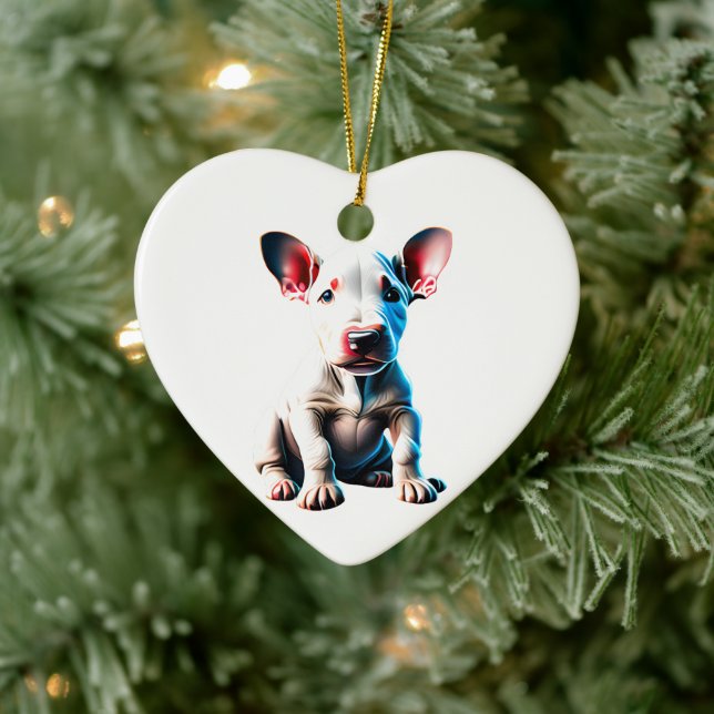 Personalisiert Bull Terrier Puppy Keramik Ornament (Baum)