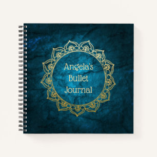 Personalisiert Bullet Journal Gold Mandala Notizbuch