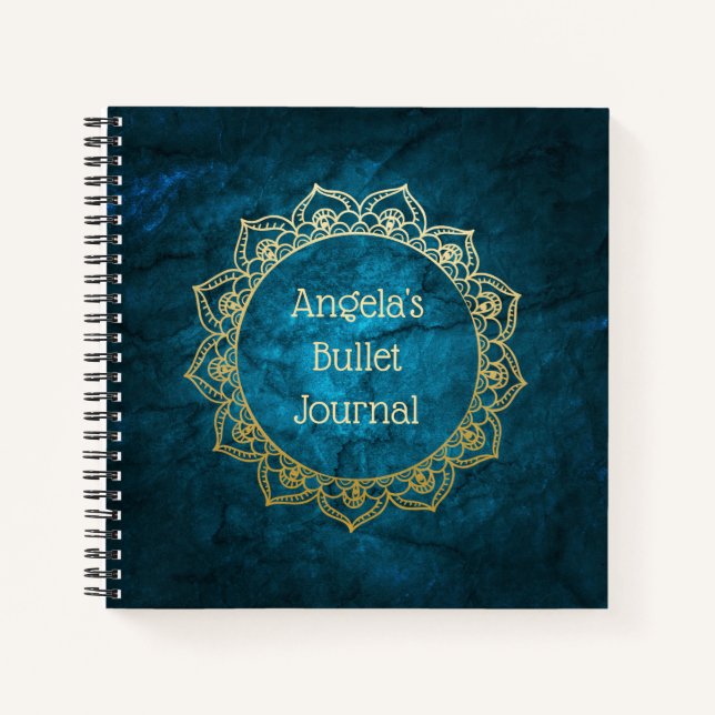 Personalisiert Bullet Journal Gold Mandala Notizbuch (Vorderseite)