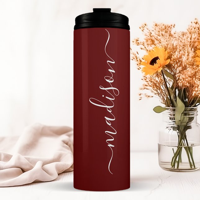 Personalisiert Burgundy Bridesmaid Thermosbecher (Von Creator hochgeladen)