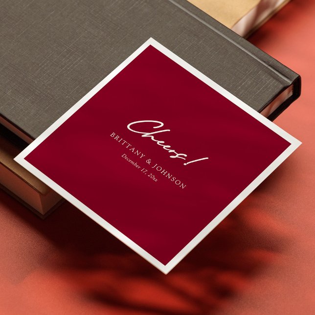 Personalisiert Burgundy Wedding Napkins Serviette (Personalized Burgundy Wedding Napkins)