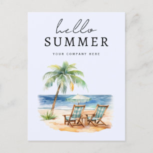 Personalisiert Business Hello Summer Beach Postkarte