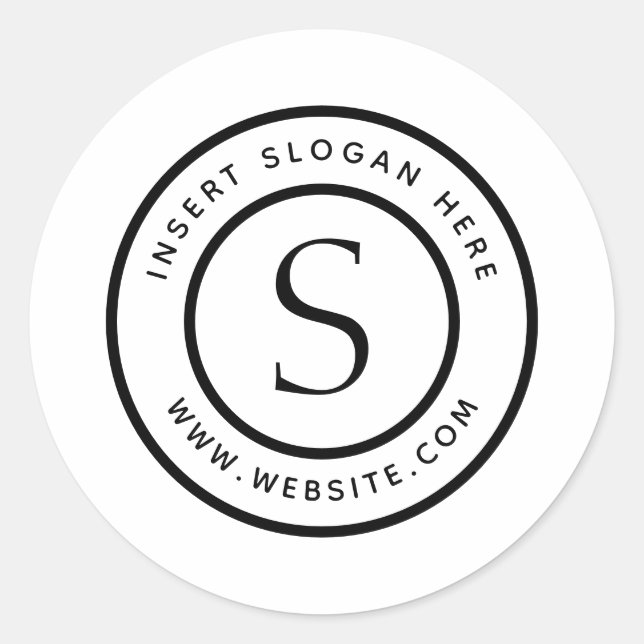 Personalisiert-Business-Monogramm Runder Aufkleber (Vorderseite)