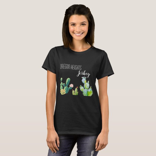 Personalisiert Business T - Shirt Bohemisch Cactus (Vorne ganz)