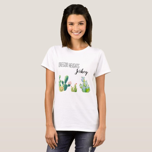 Personalisiert Business T - Shirt Bohemisch Cactus (Vorne ganz)
