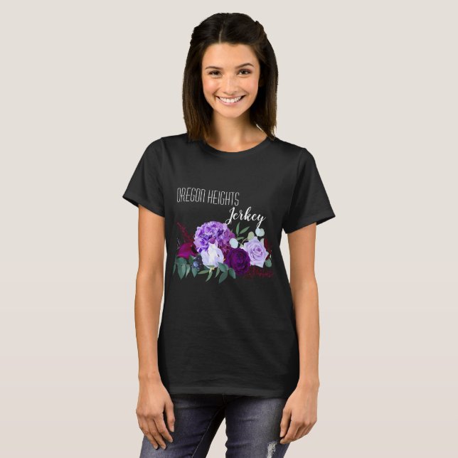Personalisiert Business T - Shirt Lavender Hibiske (Vorne ganz)