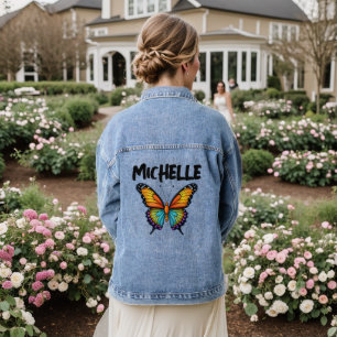 PERSONALISIERT BUTTERFLY ART Denim Jacket Jeansjacke
