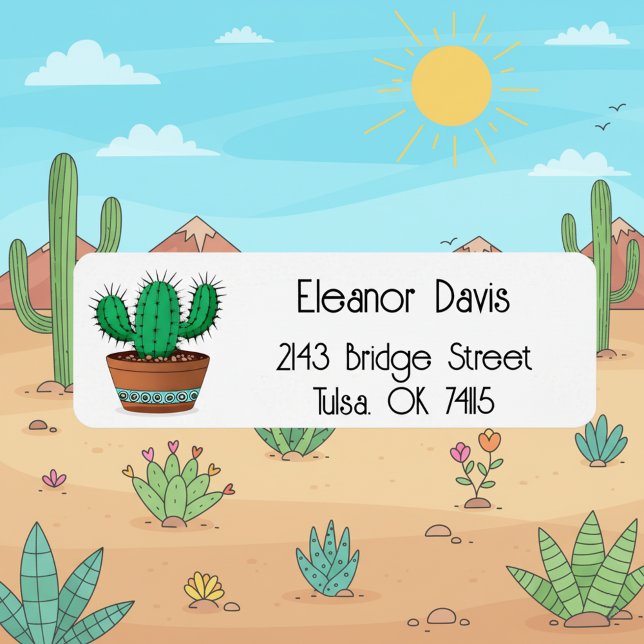 Personalisiert Cactus Lover's Rücksendeadressen-Au (Personalized return address labels for cactus lovers.)