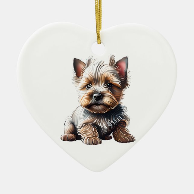 Personalisiert Cairn Terrier Puppy Keramik Ornament (Vorne)