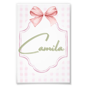 Personalisiert Camila Baby Girl Kinderzimmer Bow&G Fotodruck