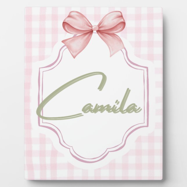 Personalisiert Camila Baby Girl Kinderzimmer Bow&G Fotoplatte (Vorderseite)