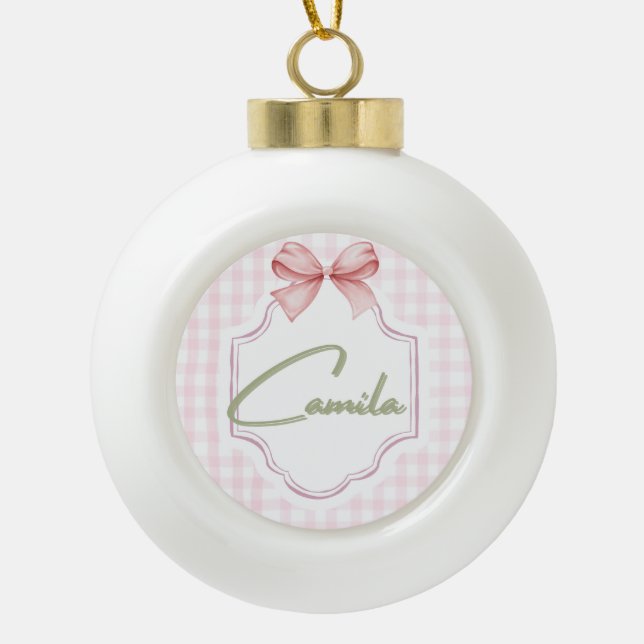 Personalisiert Camila Baby Girl Kinderzimmer Bow&G Keramik Kugel-Ornament (Vorderseite)