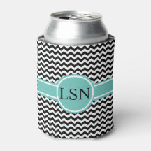 Personalisiert Can Cooler - Black Zigzag