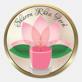 Personalisiert Candle Lotus Blossom Aufkleber