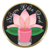 Personalisiert Candle Lotus Blossom Aufkleber