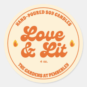 Personalisiert - Candles-Business-Label Runder Aufkleber