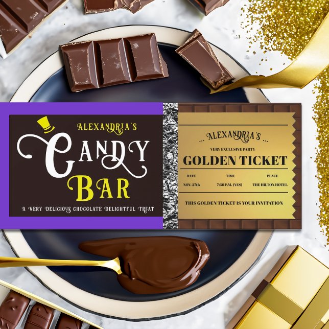 Personalisiert Candy Bar Golden Ticket Einladung (Von Creator hochgeladen)