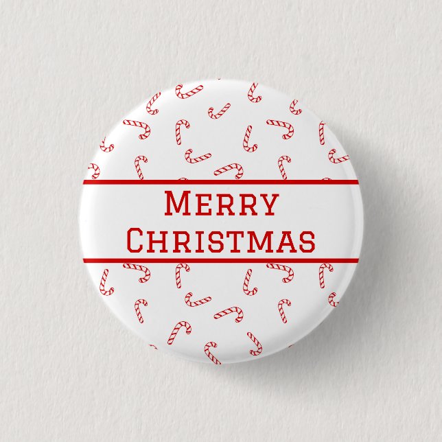 Personalisiert Candy Cane Christmas Button (Vorderseite)