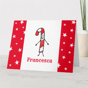 Personalisiert Candy Cane Christmas Karte