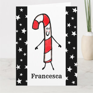 Personalisiert Candy Cane Christmas Karte