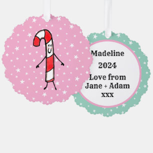 Personalisiert Candy Cane Christmas Ornament Karte