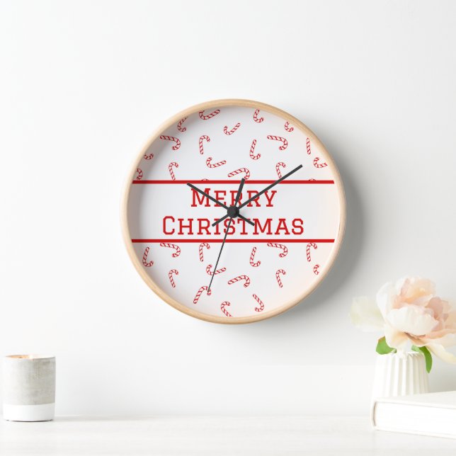 Personalisiert Candy Cane Christmas Uhr (Zuhause)