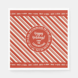 Personalisiert Candy Cane Stripe Serviette