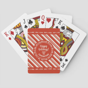 Personalisiert Candy Cane Stripe Spielkarten