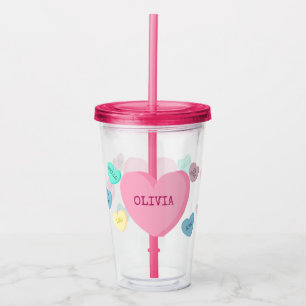 Personalisiert Candy Heart Tumbler Acryltrinkbecher