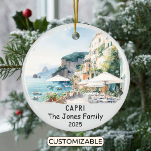 Personalisiert Capri-Ornament, Italien Keramik Ornament