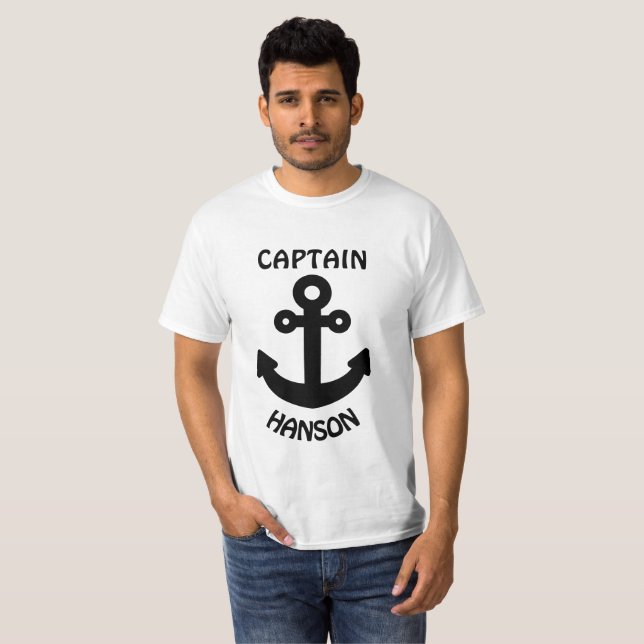 Personalisiert Captain Black Anchor T-Shirt (Vorne ganz)