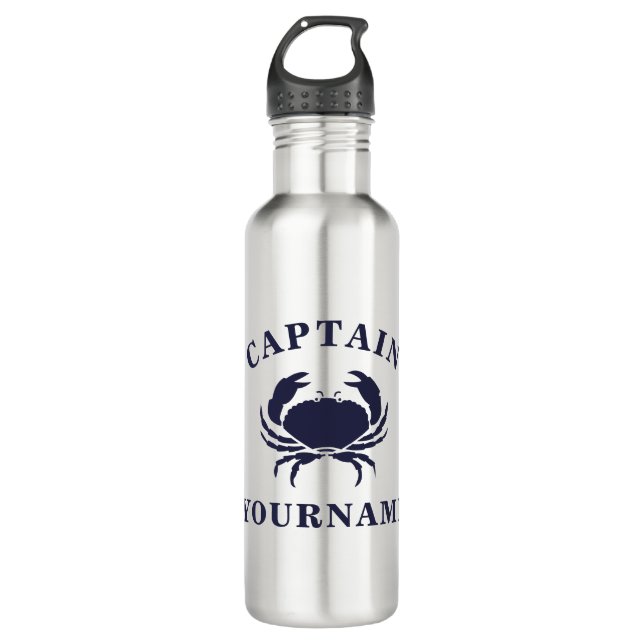 Personalisiert Captain Crab Flasche aus Edelstahl Edelstahlflasche (Vorderseite)