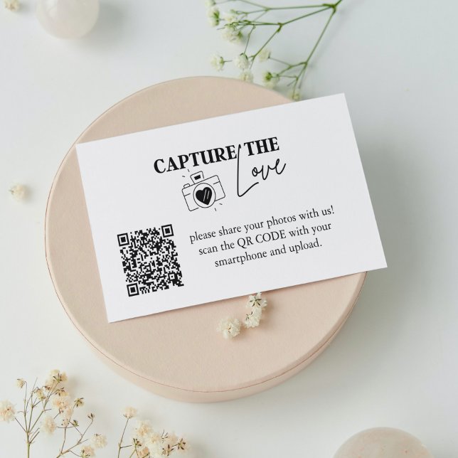 Personalisiert Capture the Liebe Wedding Qr Code Begleitkarte (Von Creator hochgeladen)