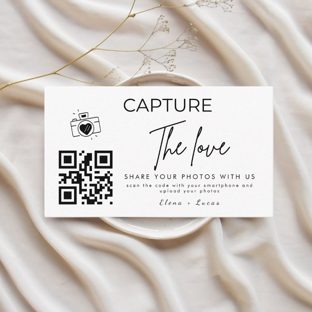 Personalisiert Capture the Liebe Wedding Qr Code Begleitkarte (Von Creator hochgeladen)