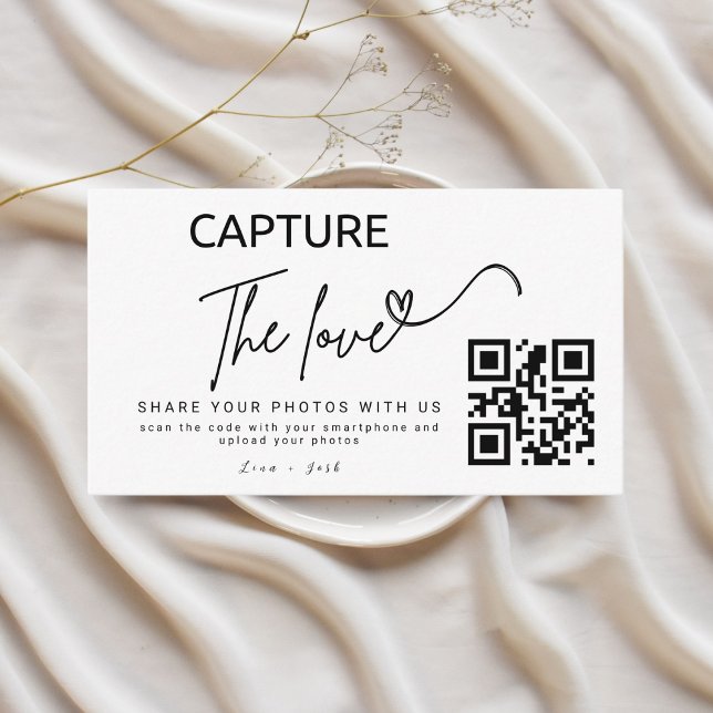 Personalisiert Capture the Liebe Wedding Qr Code Begleitkarte (Von Creator hochgeladen)