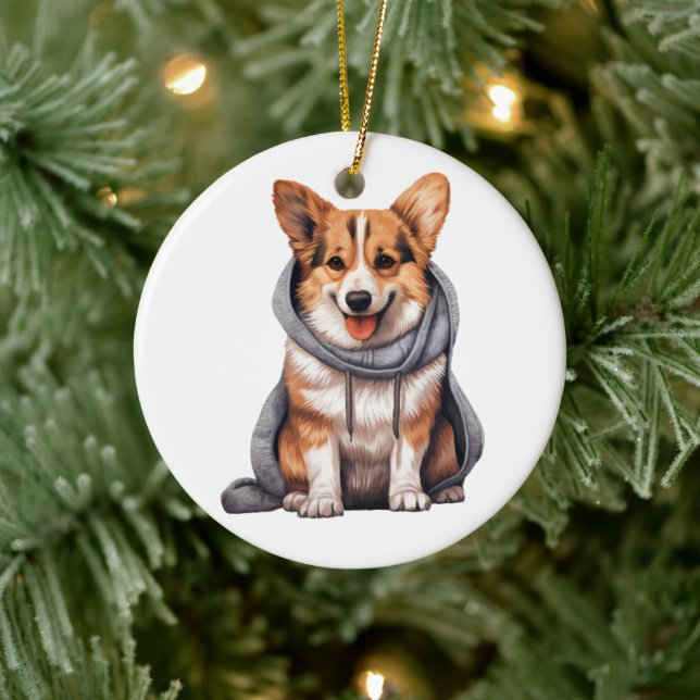 Personalisiert Cardigan Welsh Corgi Dog Keramik Ornament (Baum)