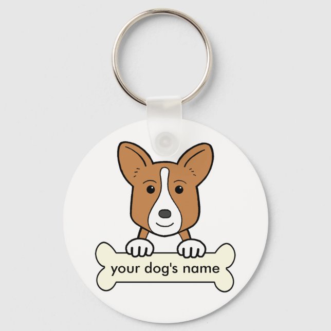 Personalisiert Cardigan Welsh Corgi Schlüsselanhänger (Vorderseite)