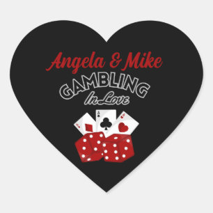 Personalisiert Casino Las Vegas Wedding Party Gefa Herz-Aufkleber