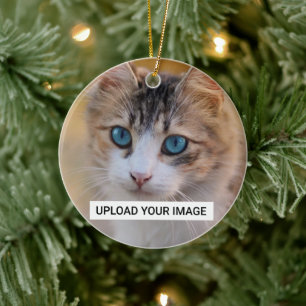 Personalisiert Cat Foto Classic Keramik Ornament