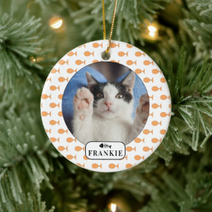 Personalisiert Cat Goldfish Pet Foto Keramik Ornament